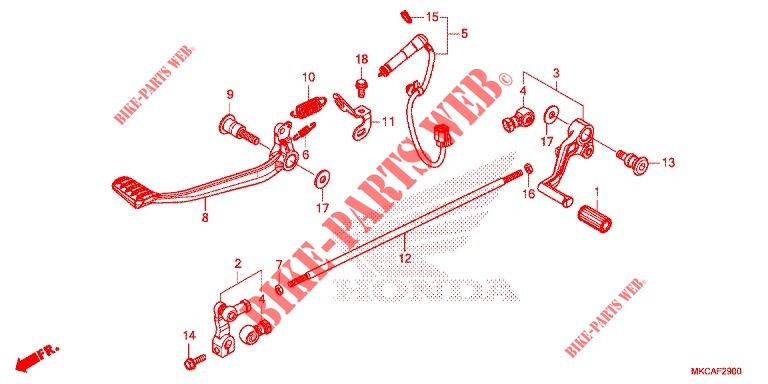 PEDAL для Honda GL 1800 GOLD WING TOUR DCT, BLUE 2019