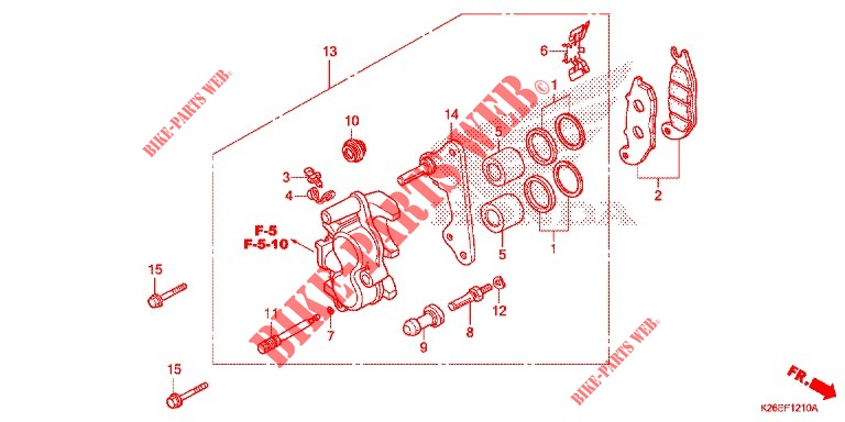 FRONT BRAKE CALIPER для Honda MSX 125 SPECIAL 2020