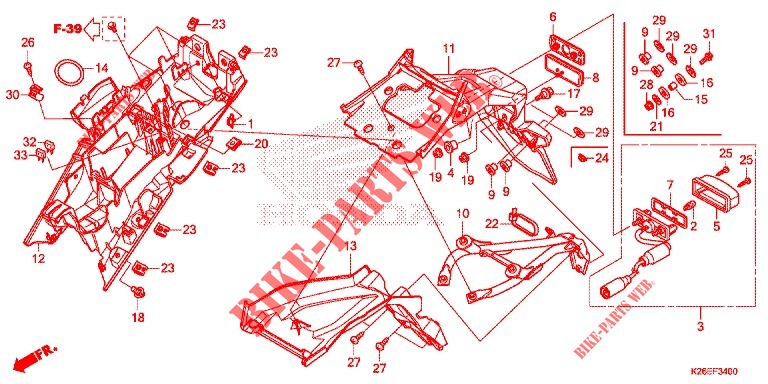 REAR FENDER для Honda MSX 125 SPECIAL 2020