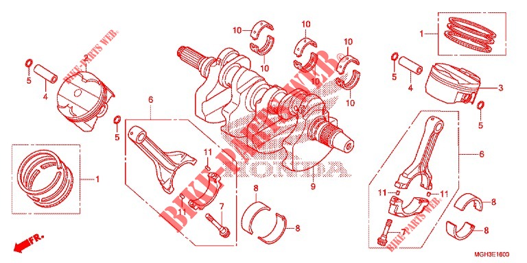 CRANKSHAFT/PISTON  для Honda CROSSTOURER 1200 DCT 2012