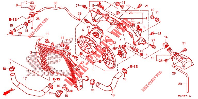 RADIATOR  для Honda CROSSTOURER 1200 DCT 2012
