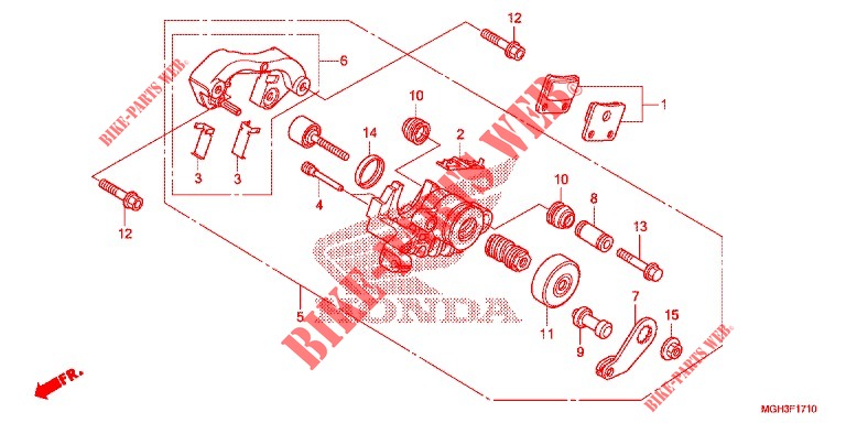 REAR BRAKE CALIPER (PARKING) для Honda CROSSTOURER 1200 DCT 2012