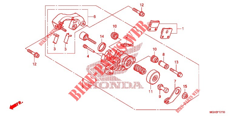 REAR BRAKE CALIPER (PARKING) для Honda CROSSTOURER 1200 DCT 2012