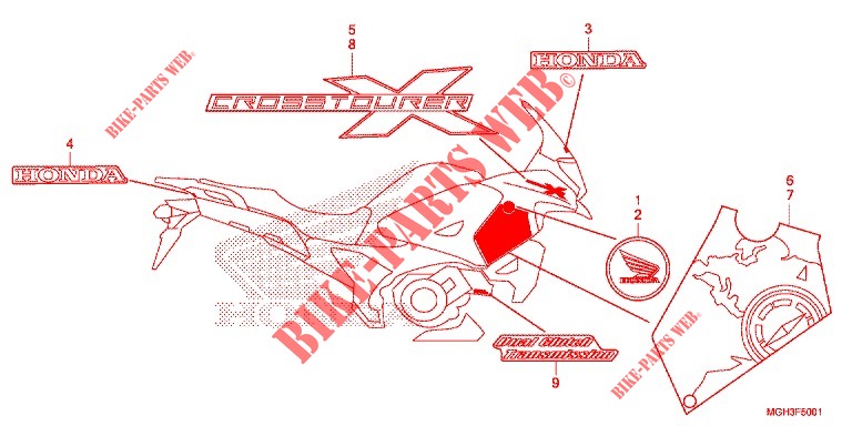 MARK/EMBLEM (2ED,2F,2RU,3E) для Honda CROSSTOURER 1200 DCT 2013