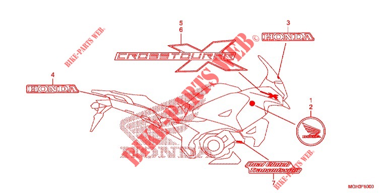 MARK/EMBLEM (BR,E,ED,F,KO,RU,U,2BR) для Honda CROSSTOURER 1200 DCT 2013