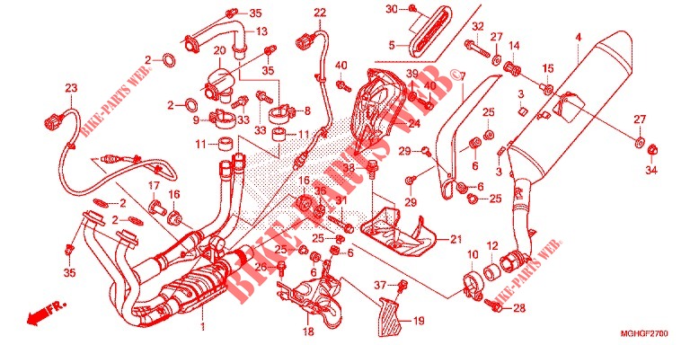 EXHAUST MUFFLER  для Honda CROSSTOURER 1200 DCT RED 2016
