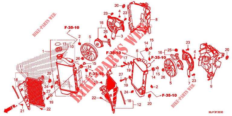 RADIATOR для Honda AFRICA TWIN 1000 ABS RED 2016
