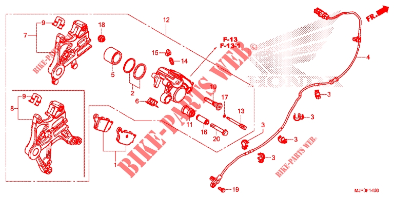 REAR BRAKE CALIPER для Honda AFRICA TWIN 1000 2016
