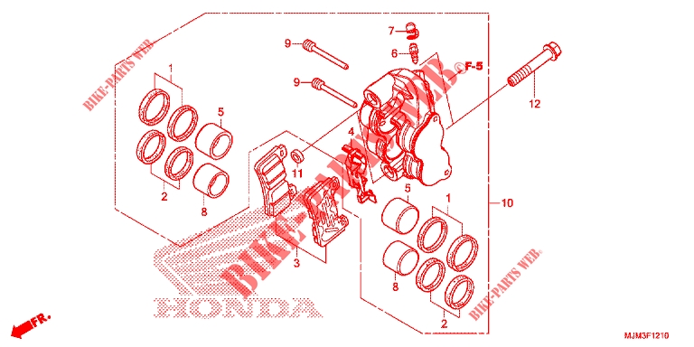 FRONT RIGHT BRAKE CALIPER (VFR800FE/G) для Honda VFR 800 F 2016