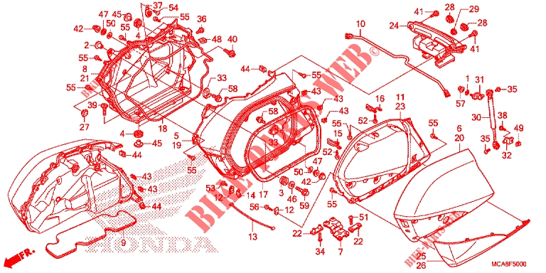 SADDLEBAG для Honda GL 1800 GOLD WING ABS AIRBAG NAVI 2012