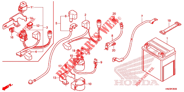 BATTERY для Honda FOURTRAX 500 FOREMAN RUBICON Power Steering 2013