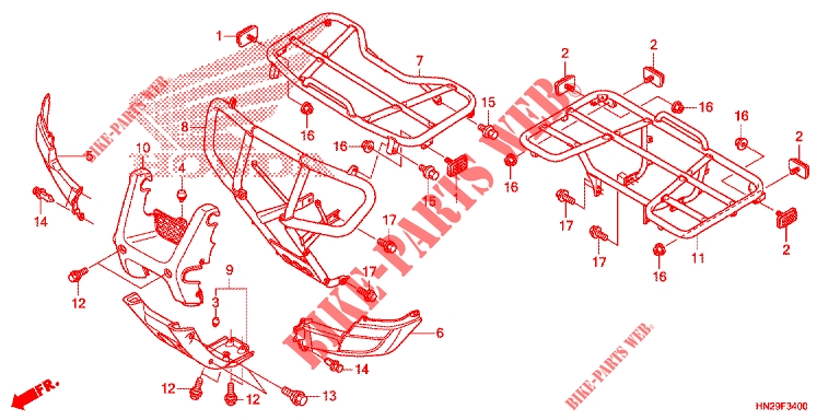 CARRIER для Honda FOURTRAX 500 FOREMAN RUBICON Power Steering 2013