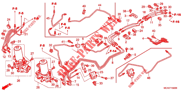 BRAKE CONTROL VALVE   LINES для Honda GL 1800 GOLD WING ABS 2013