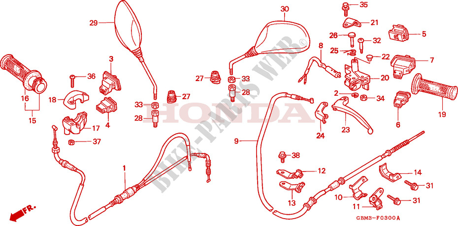 LEVER   SWITCH   CABLE для Honda SFX 50 1995