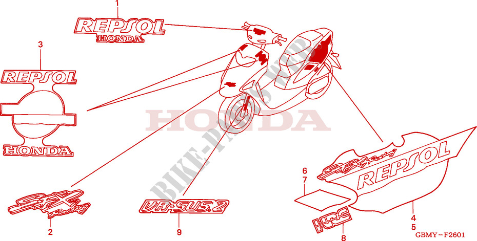 MARK (2) для Honda SFX 50 REPSOL 2000