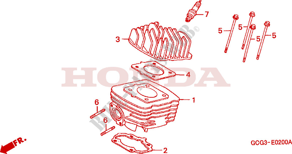 CYLINDER   HEAD для Honda SKY 50 SK 2001
