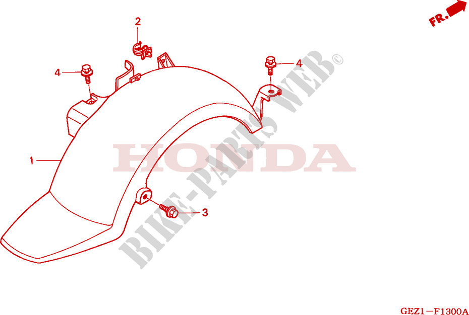 REAR FENDER для Honda ZOOMER 50 2010