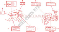 CAUTION LABEL для Honda WALLAROO 50 MOPED DL self starter 2000