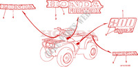 STICKERS для Honda TRX 200 FOURTRAX D 1997