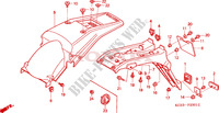 REAR FENDER (XR250R CL/DK /U) (XR250RT W)(ED) для Honda XR 250 R 2000
