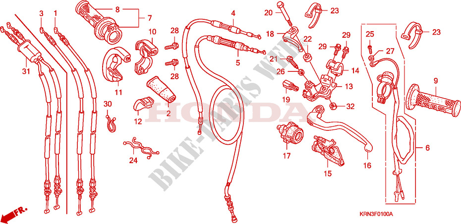 LEVER   SWITCH   CABLE для Honda CRF 250 R 2004