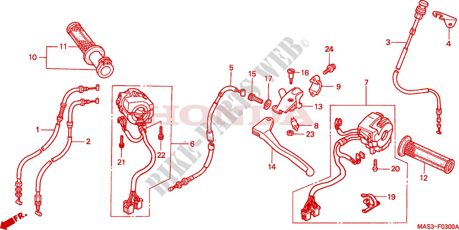 SWITCH    CABLES   LEVERS   GRIPS для Honda CBR 900 RR 1998