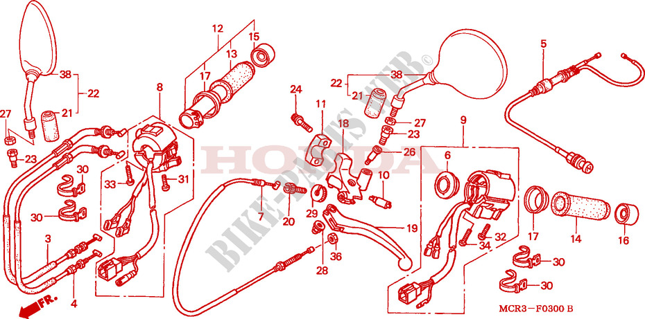 LEVER   SWITCH   CABLE для Honda SHADOW VT 750 2001