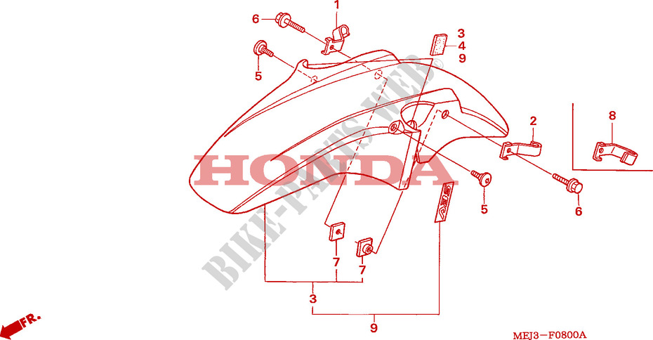 FRONT FENDER для Honda CB 1300 BI COULEUR 2003