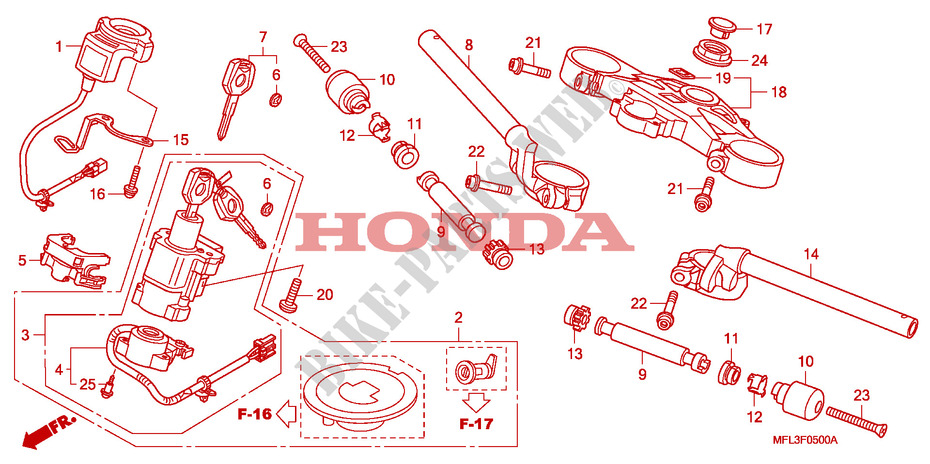 HANDLEBAR для Honda CBR 1000 RR FIREBLADE ABS TRICOLOUR 2011