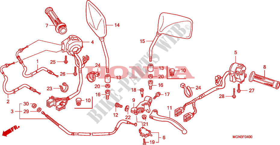 LEVER   SWITCH   CABLE для Honda CBF 600 NAKED 2010