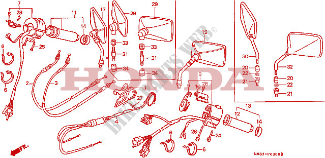 LEVER   SWITCH   CABLE для Honda VT 1100 SHADOW 1988
