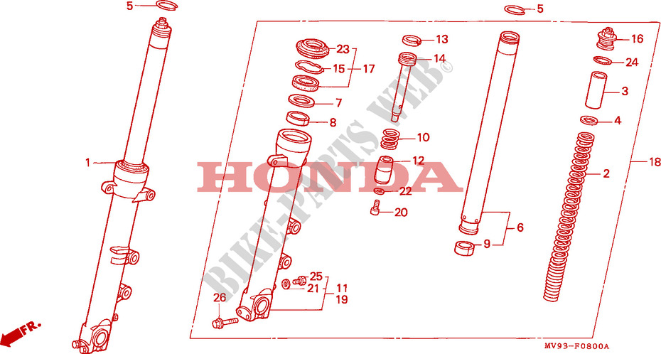 FRONT FORK (1) для Honda CBR 600 F 1992