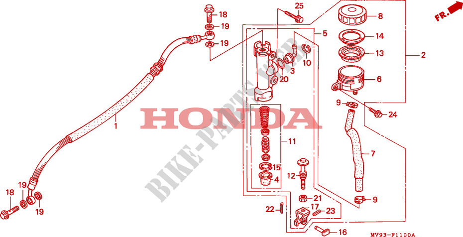 REAR BRAKE MASTER CYLINDER для Honda CBR 600 F 1991