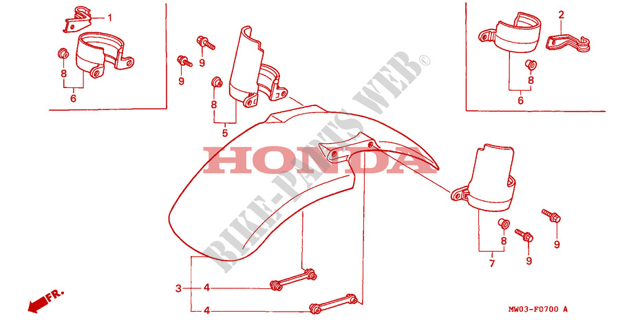 FRONT FENDER (1) для Honda CBR 900 RR 1995