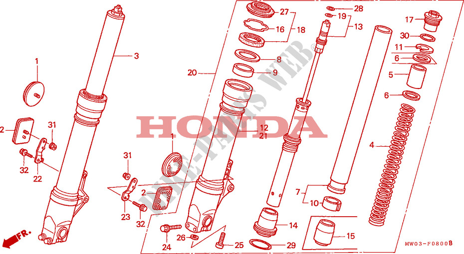 FRONT FORK для Honda CBR 900 RR 1994