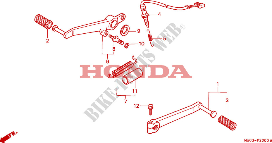 PEDAL (1) для Honda CBR 900 FIREBLADE 1993