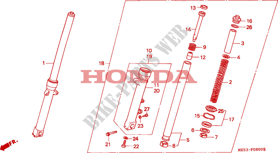 FRONT FORK для Honda SHADOW 750 50HP 1995