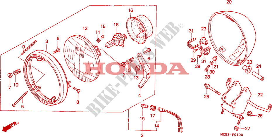 HEADLIGHT для Honda SHADOW 750 34HP 1995