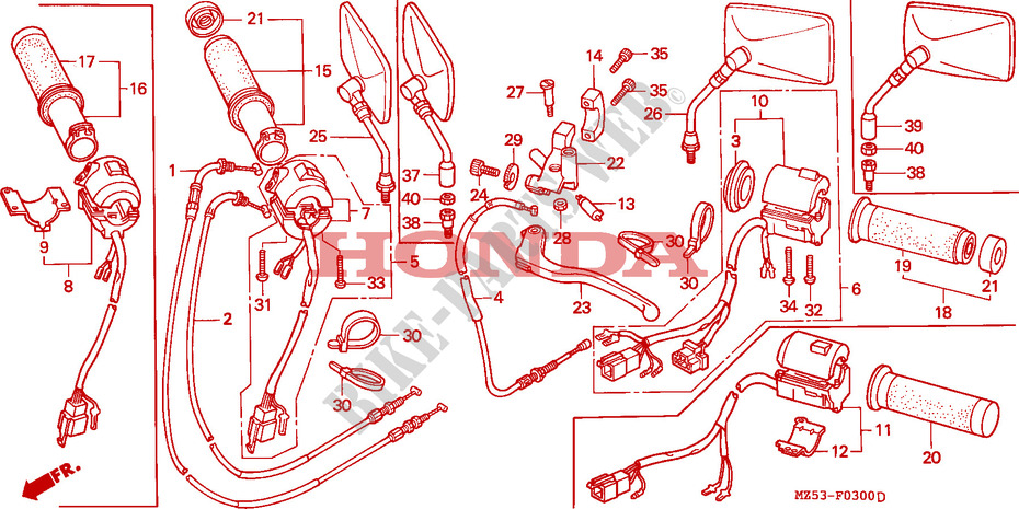 LEVER   SWITCH   CABLE для Honda SHADOW 750 50HP 1994