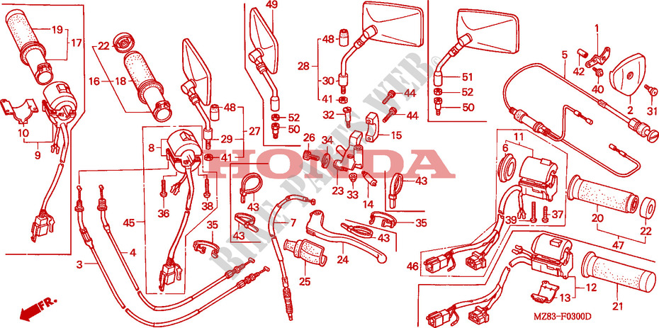 LEVER   SWITCH   CABLE для Honda STEED 400 1995