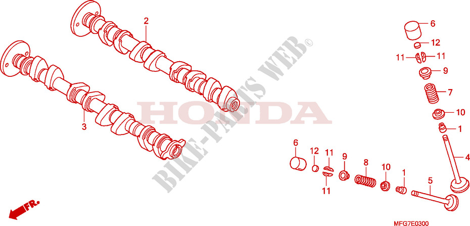 CAMSHAFT для Honda CB 600 F HORNET STRIPES 2009