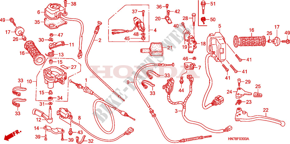 SWITCH    CABLES   LEVERS   GRIPS для Honda FOURTRAX 400 RANCHER AT 2006
