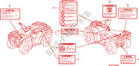 CAUTION LABEL для Honda FOURTRAX 500 FOREMAN 4X4 Electric Shift, Power Steering 2008