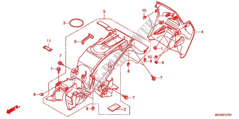 REAR FENDER для Honda DEAUVILLE 700 ABS 2011