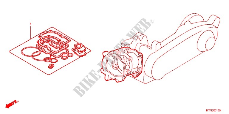 GASKET KIT для Honda SH 125 TOP CASE BRONZE 4F 2012