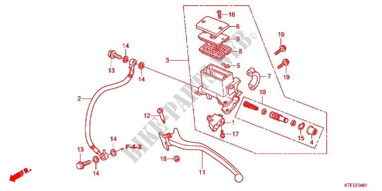 REAR BRAKE MASTER CYLINDER для Honda SH 125 TOP BOX 2012