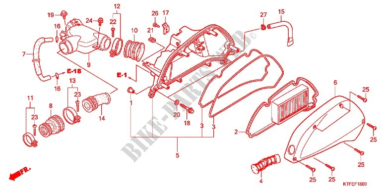 FRONT COVER   AIR CLEANER для Honda SH 150 R STANDARD 2012