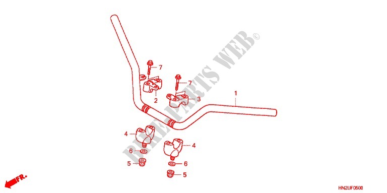 HANDLEBAR для Honda FOURTRAX 500 FOREMAN RUBICON Power Steering 2012