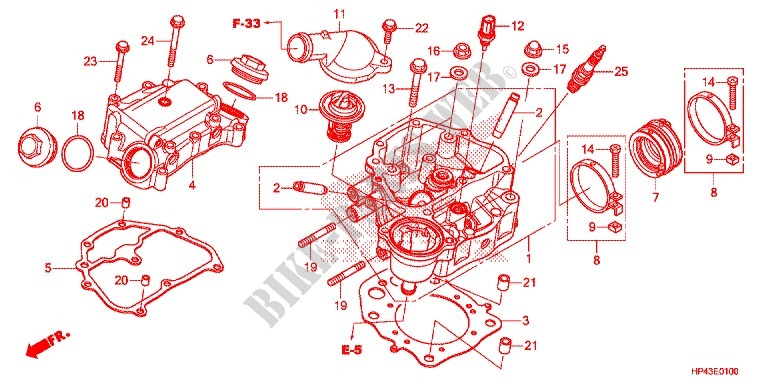 CYLINDER   HEAD для Honda FOURTRAX 420 RANCHER 4X4 Manual Shift RED 2013