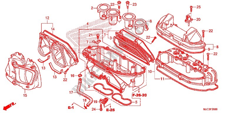 FRONT COVER   AIR CLEANER для Honda CBR 600 RR ABS HRC 2014